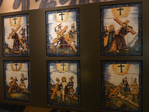 Tiles depicting station of the cross